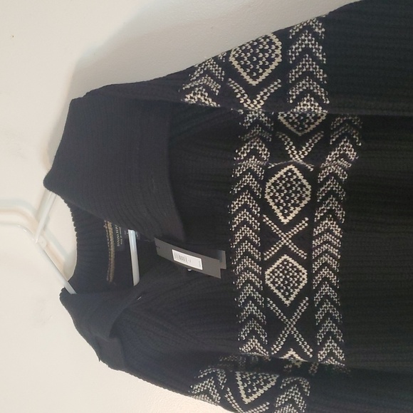 NWT Banana Republic Arran Fair Isle Sweater Size Large Tall Mens Black White - Picture 4 of 13
